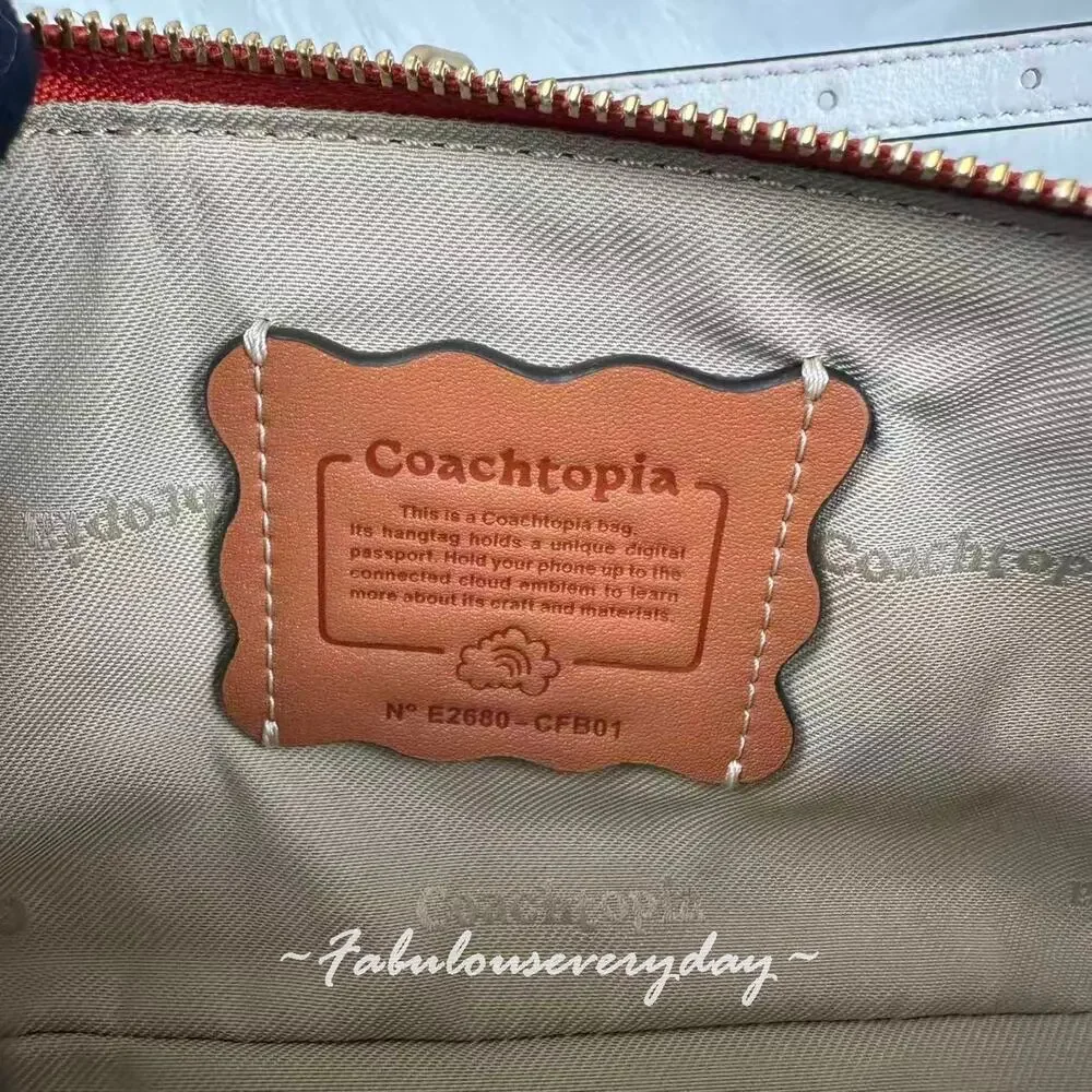 Coach Coachtopia Bowling Small Shoulder Bag Red/White Stripe CFB01 NWT